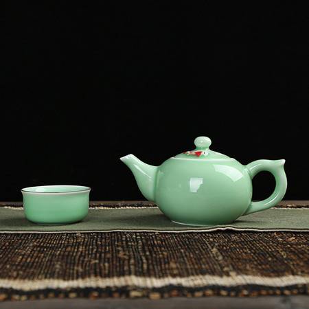 【郵樂贛州館】錦溢青瓷茶具7頭有魚套裝 一壺風雅，杯中魚樂